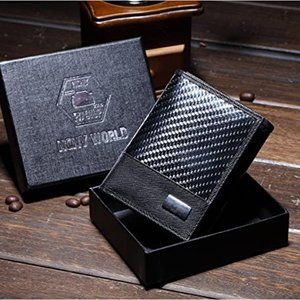 NCNY Pit Stop Saffiano Leather & Fiber Carbon Men's Wallet with RFID Blocking